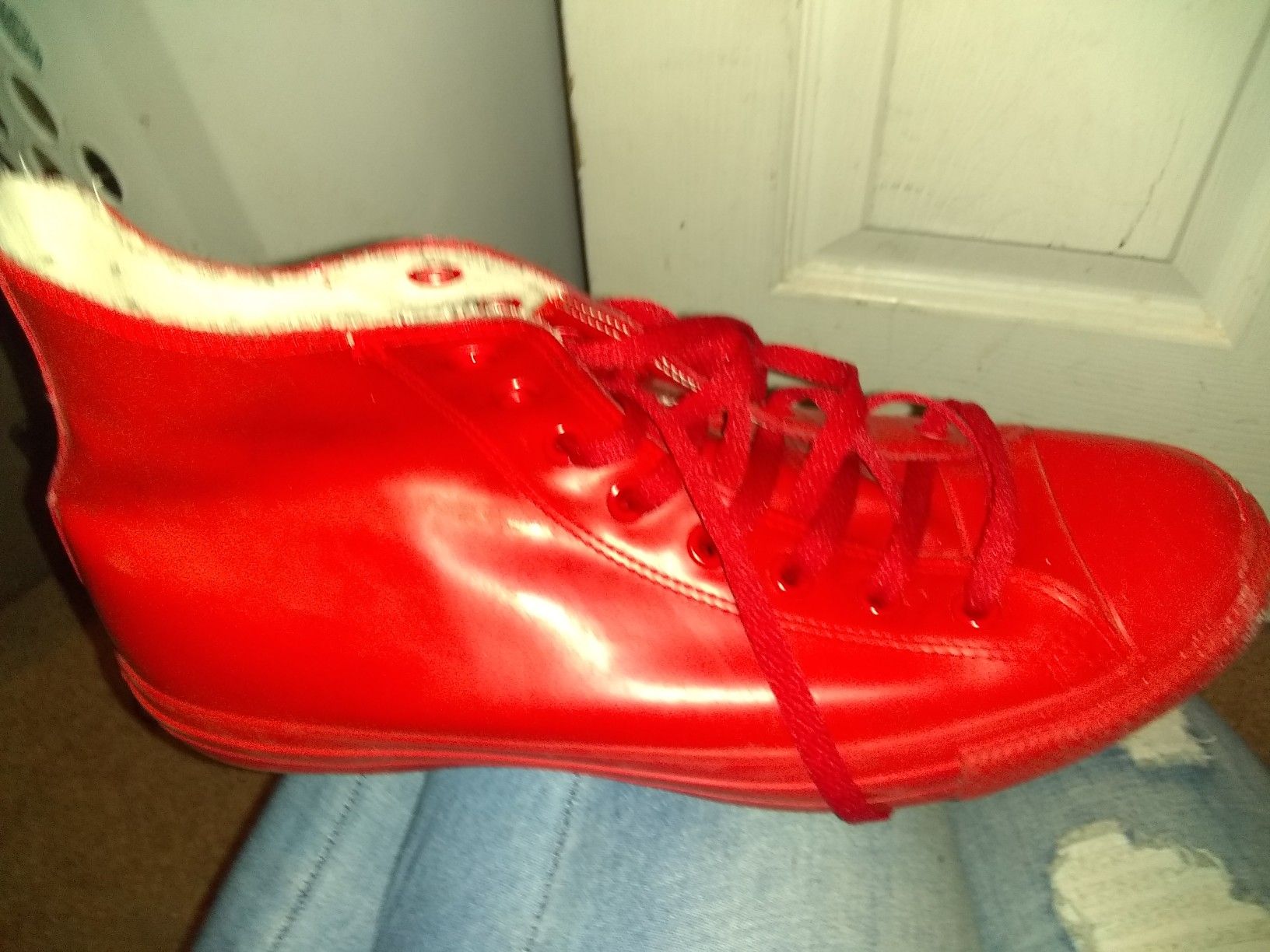 Rubber made rare red converse