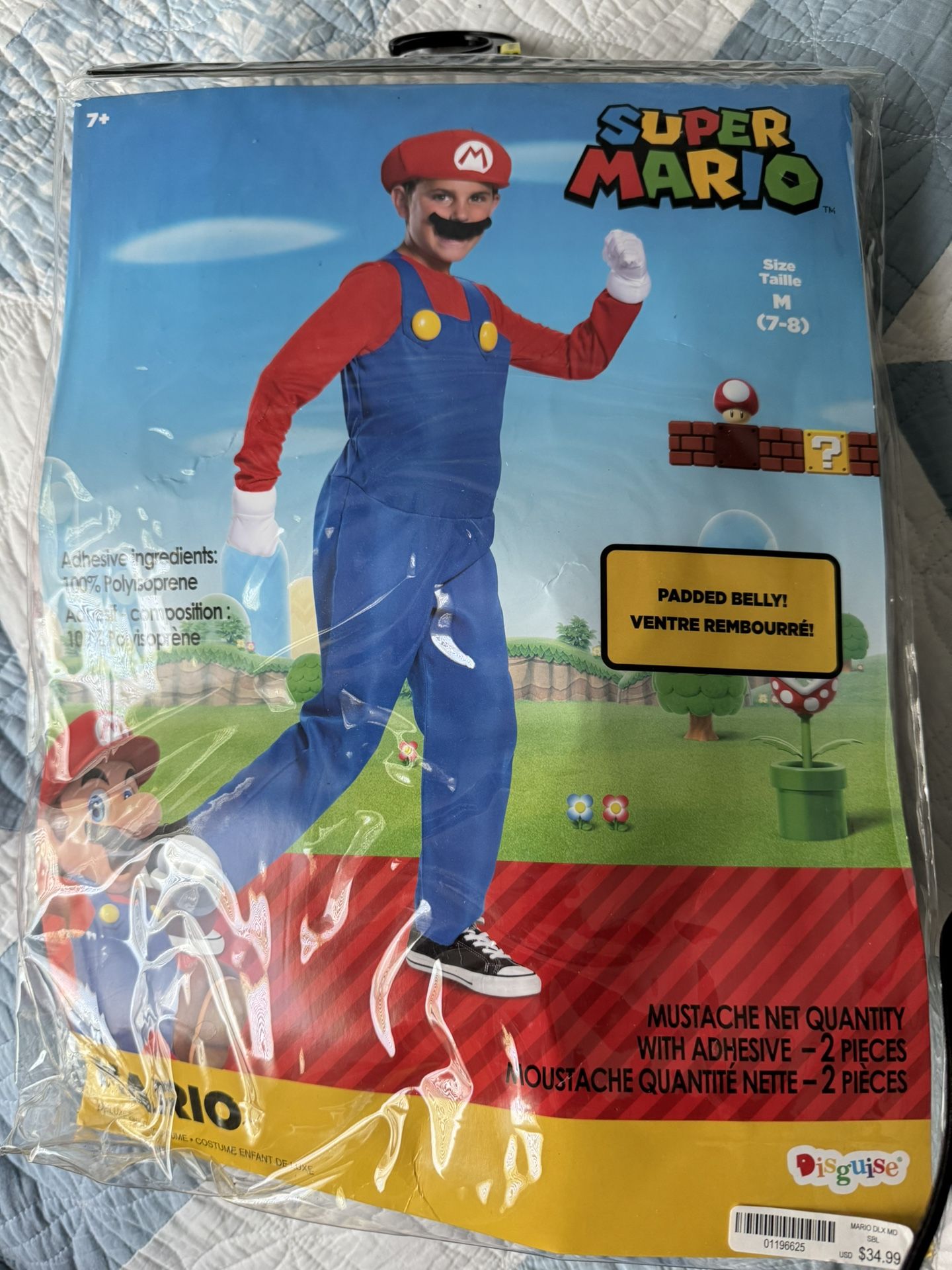 Super Mario Costume Size Medium (7-8)
