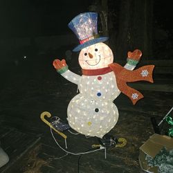 Price Is Firm.. Light Up Ice Skating Snowman