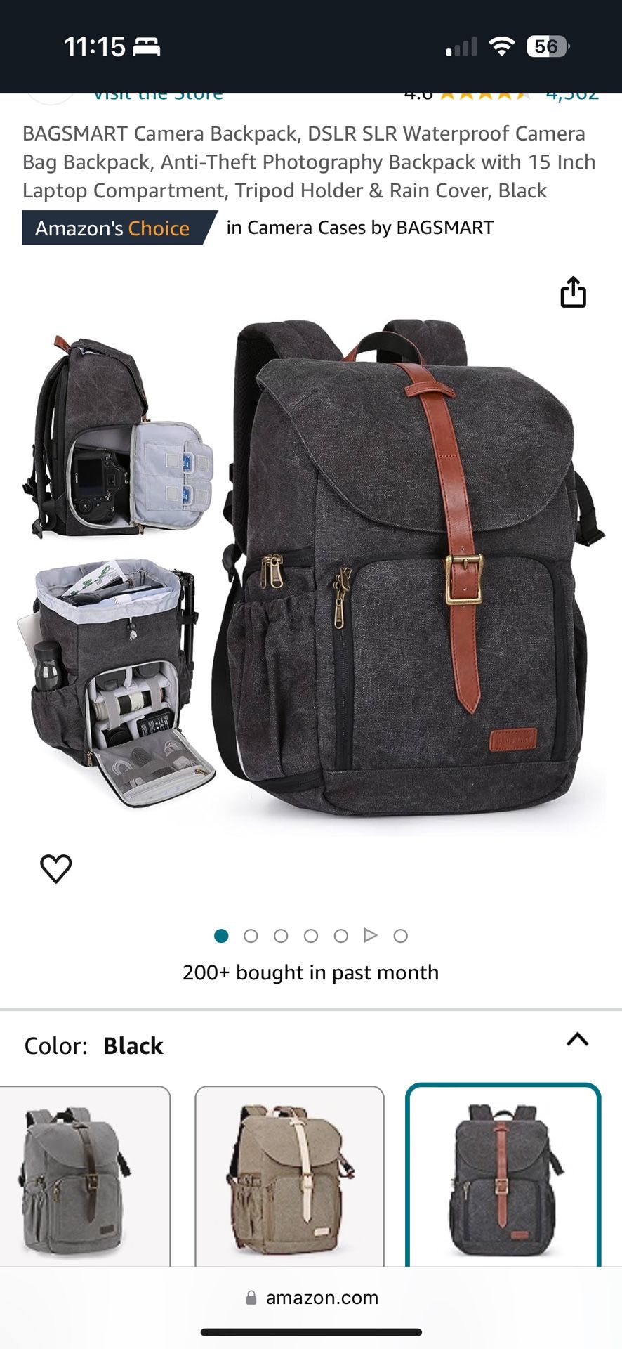 Bagsmart camera backpack best sale