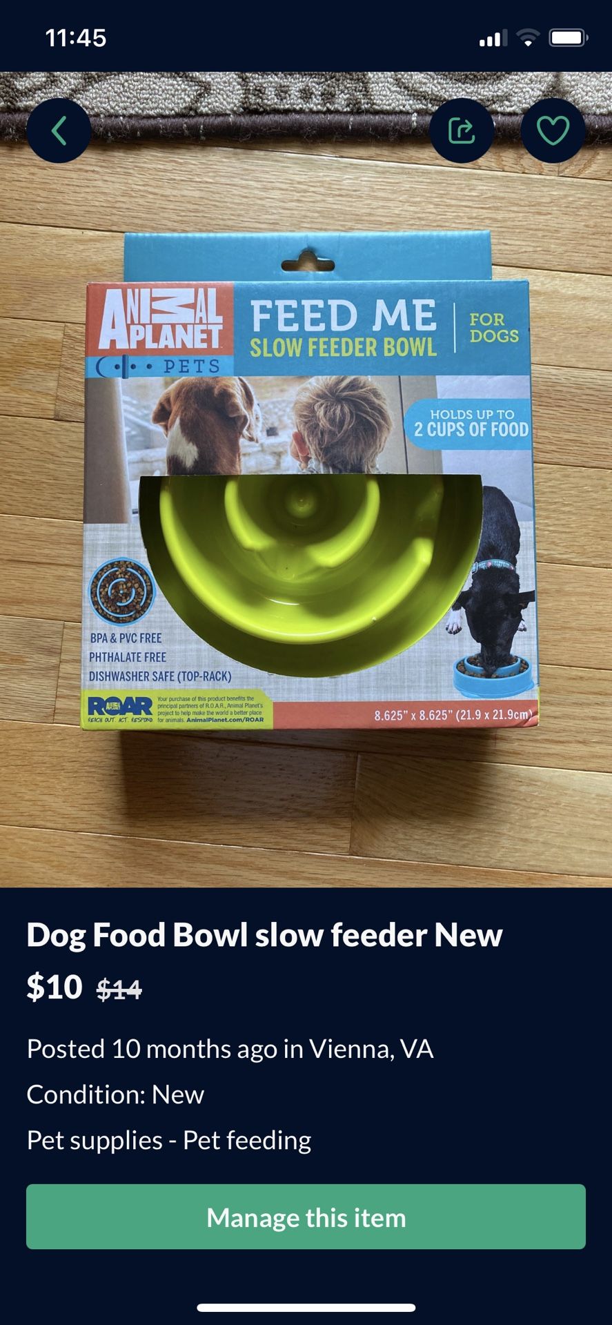 Dog Food Bowl slow feeder New
