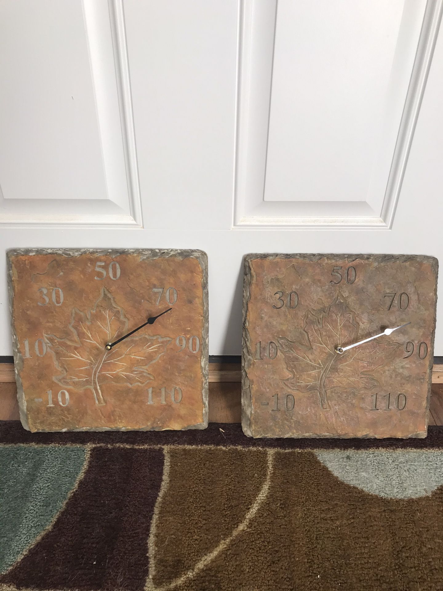 FREE: Faux Slate Outdoor Thermometers w/ Leaf Imprint