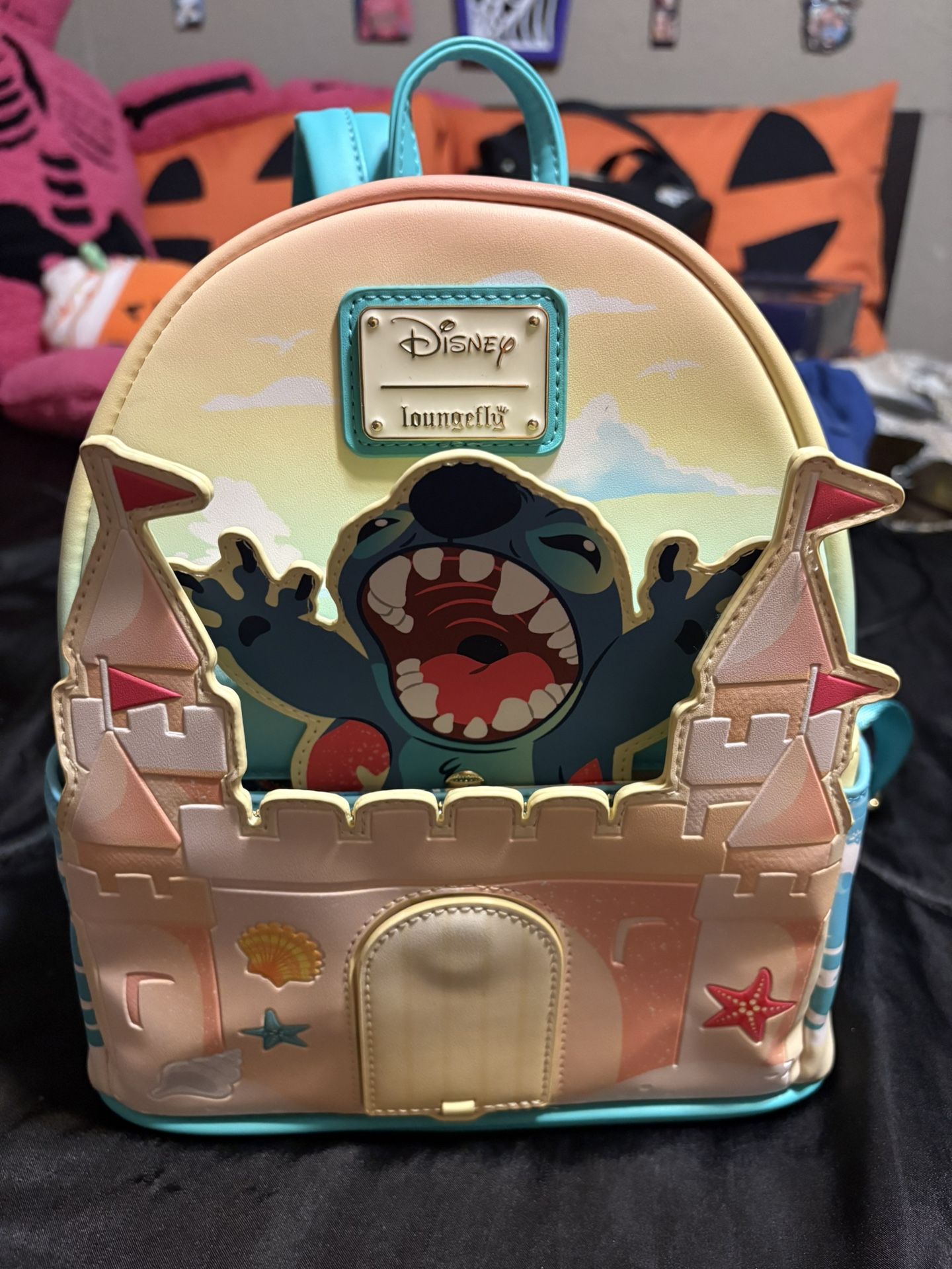 Loungefly Disney Stitch Sandcastle Beach Surprise Mini Backpack
