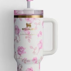 Stanley x Love Shack Fancy Quencher 40oz White Ribbon Rosa