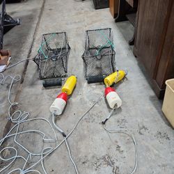2 Shrimp  Pots 400 Ft Lead Line Each