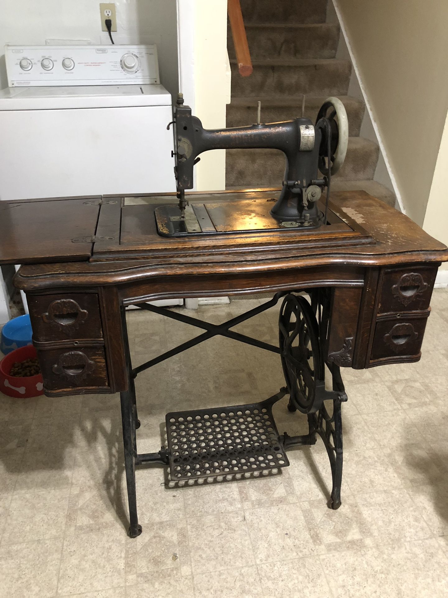 1920’s antique White sewing table