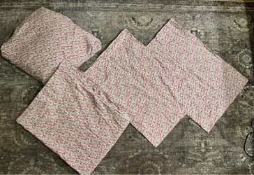 Laura Ashley 100% Cotton Full Bed Sheet Set 4 Piece Red Pink Floral Cottagecore