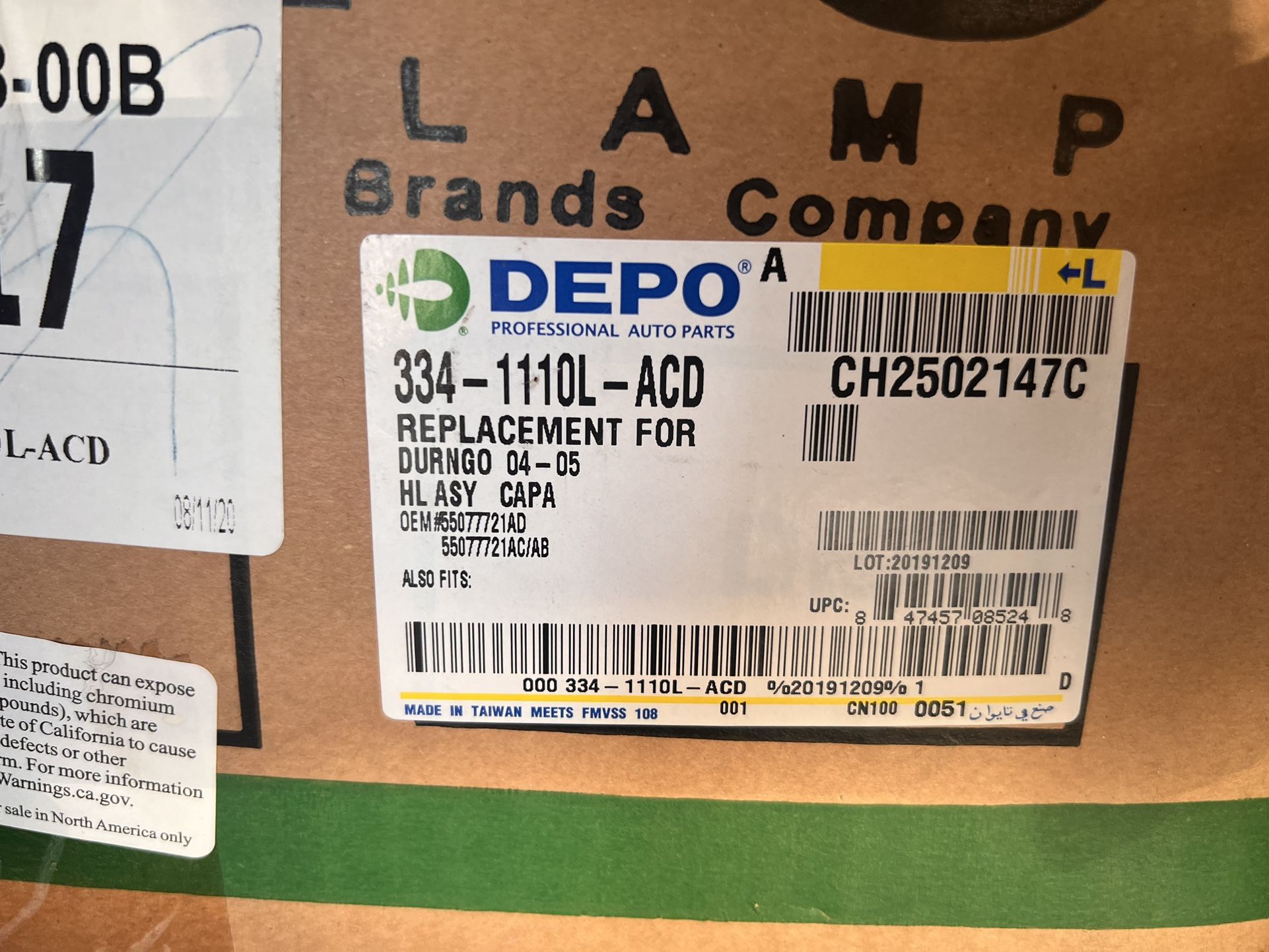 Durango 04-05 Replacement Headlight