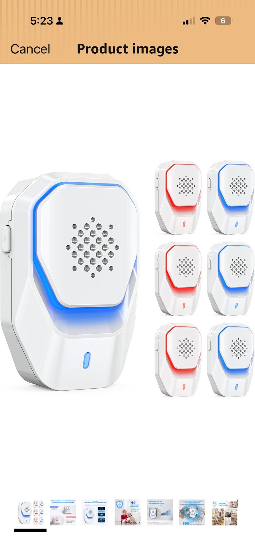 Upgraded 6 Packs Ultrasonic Pest Control Repeller, Electronic Spider Repellent Indoor for Insect Roaches Rodent Ant Bug Mosquito Rat Mouse Repellent P