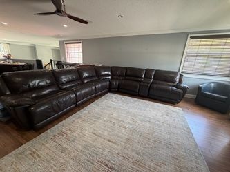 Leather Power Reclining Sectional