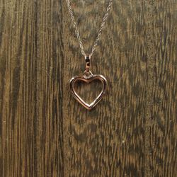 18 Inch Gold Over Sterling Silver Small Heart Love Pendant Necklace