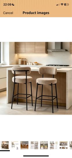 28 '' Bar Stools Set of 2, for Kitchen Island. Light Brown
