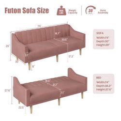 Pink Futon Sofa