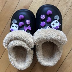 chunky fur lined slides women's size 5