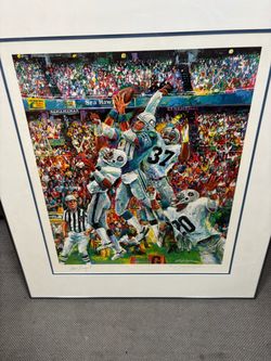 XL Steve Largent signed Lithograph Seattle Seahawks.