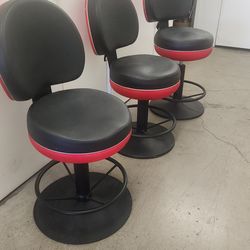 3 bar stools swivels height adjustable