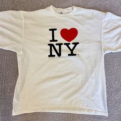 Vintage 1990/Y2K  T-shirt, I “Heart” NY, White Cotton, Size XL