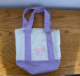 TRADER JOE'S  PURPLE  PASTEL CANVAS TOTE