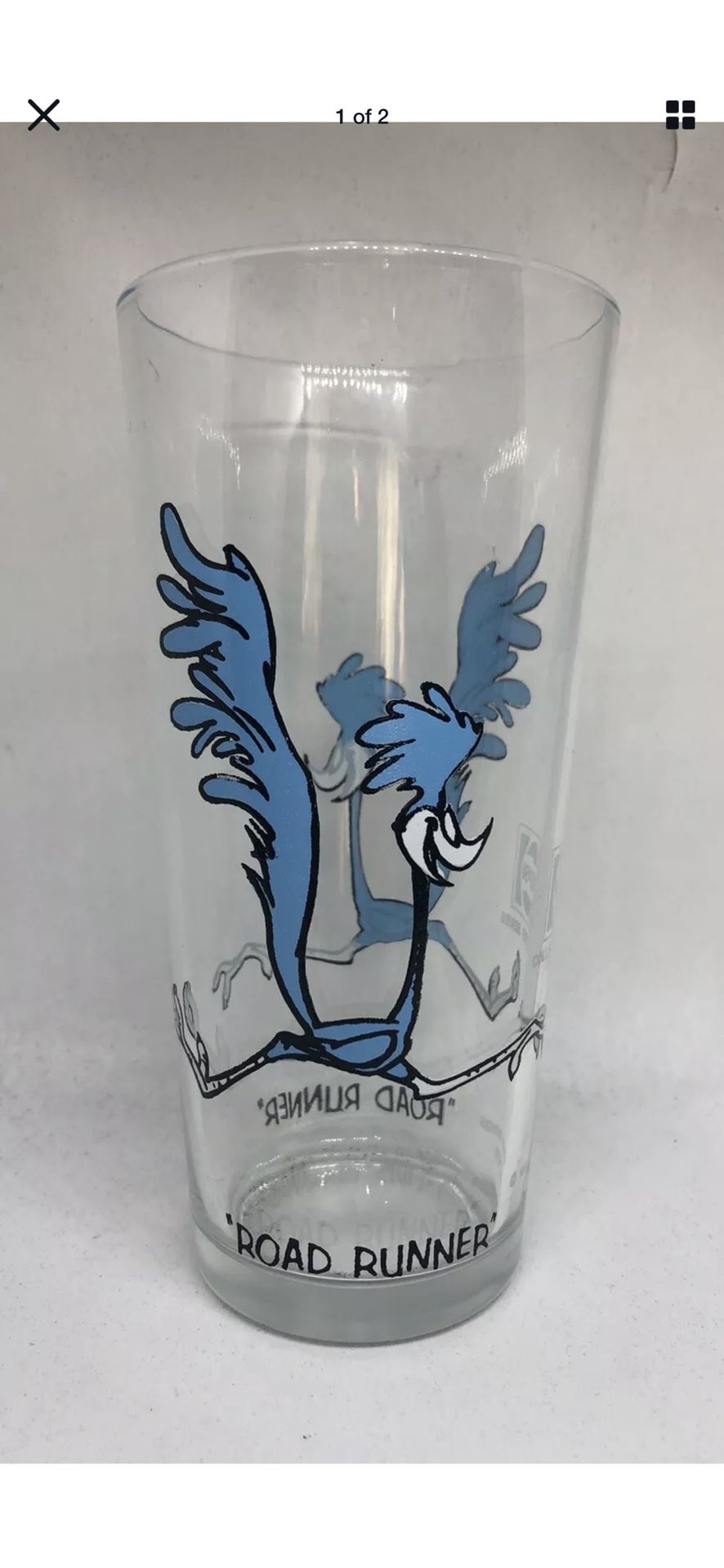 Vintage 1973 ERROR MISPRINT No Beep Beep Roadrunner Looney Tunes Pepsi Glass