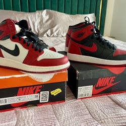 (2) Authentic Nike Jordan 1 Dunk Banned & Lost And Found w/Receipt