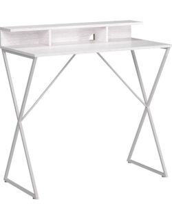 White Standing Desk With Storage 
