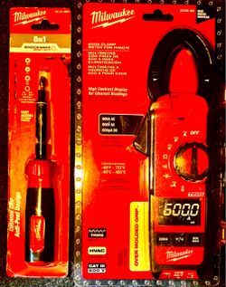 Milwaukee 8-in-1 Screwdriver & 600A Clamp Meter Bundle