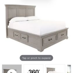 Jerome’s Legion Queen Storage Bed Frame And Mattress  In Gray