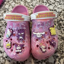 Girls Hello Kitty Crocs Size 12