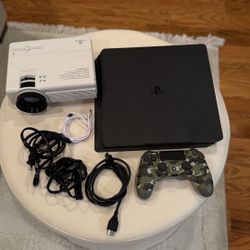 Sony PlayStation 4 Slim 500gb Bundle VANKYO Projector Controller Cables