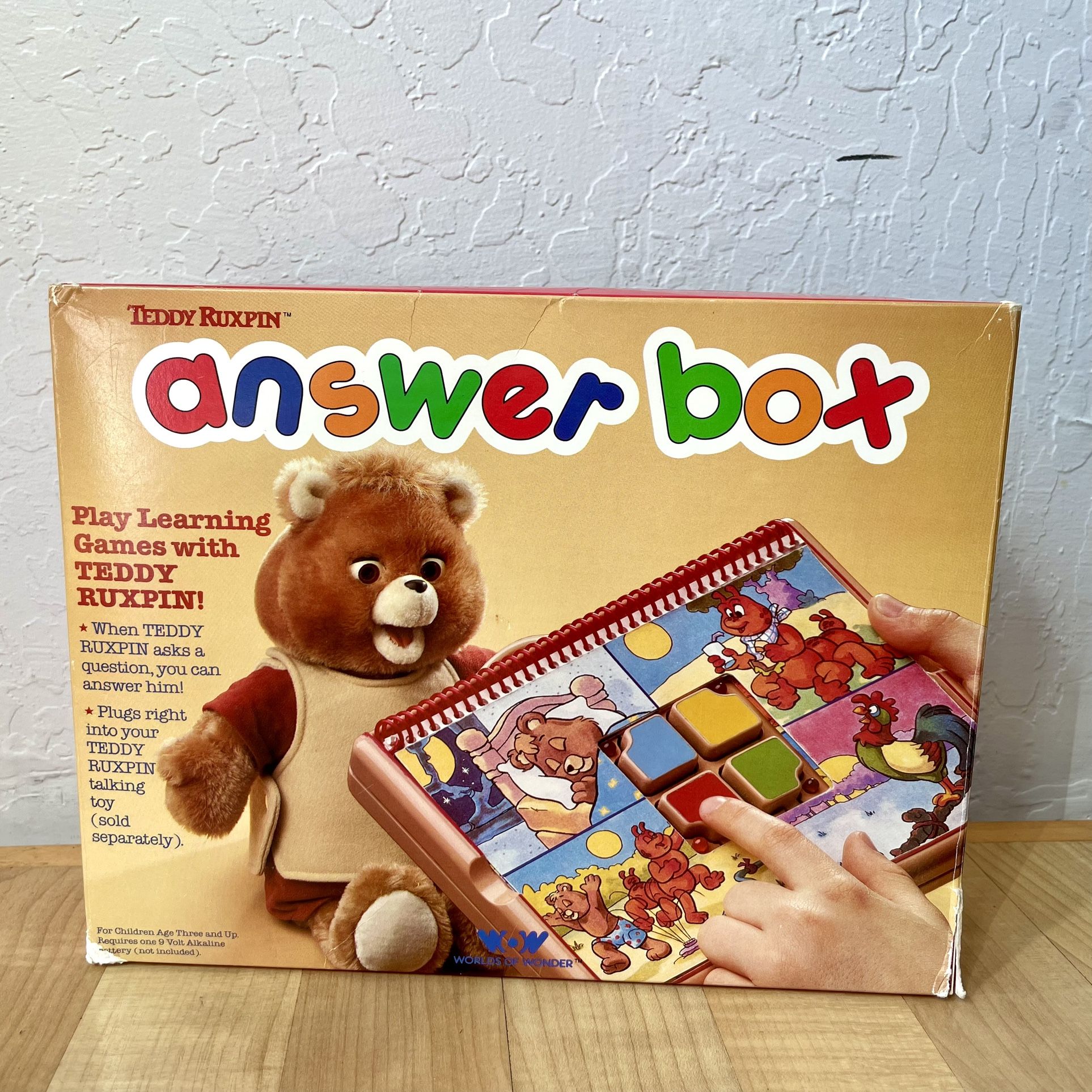 Vintage 1988 Worlds Of Wonder Teddy Ruxpin Answer Box With Box & Instructions