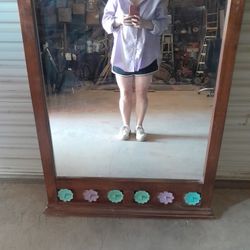Queen Princess Wood Mirror 45" X 36"