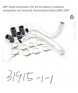 GXP Turbo Intercooler CAC Kit de tubería y maletero compatible con Ford 6.0L Powerstroke Diesel 2003-2007