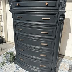 Refinished Tall Black Dresser DISCOUNTED PRICE!!! read description