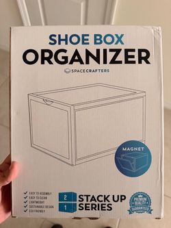 Shoe Box Organizer (Stackable). SPACECRAFTERS Clear Plastic