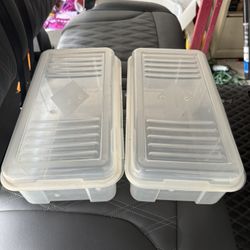 2 Small Plastic Storage Containers