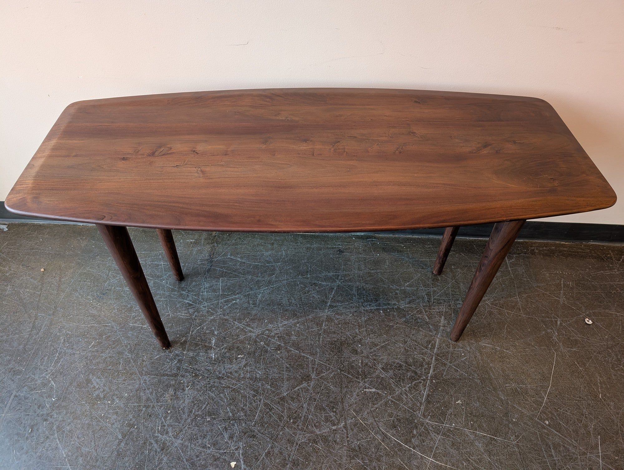 Mid-Century Modern Dark Wood Console Table