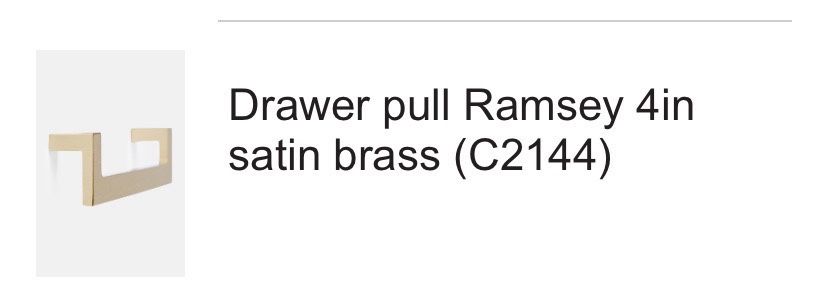 Rejuvenation Ramsey Brass Drawer Pull 4”