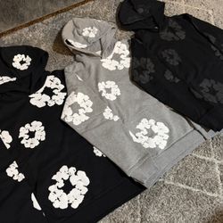 Small Med Large Denim Tear Hoodies