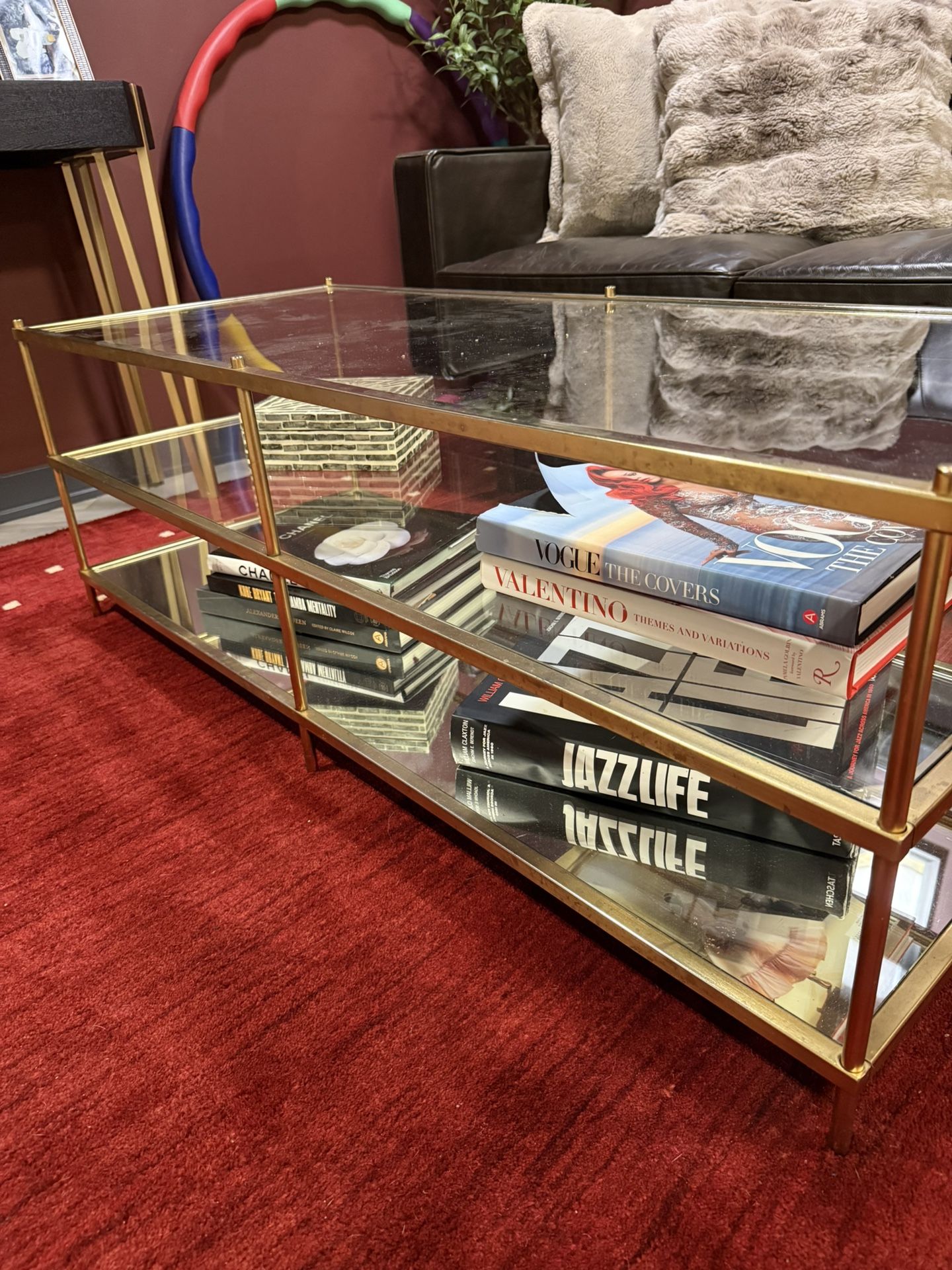 Glass Gold Coffee Table- WILL TAKE OFFERS