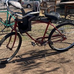 Vintage Red Cruiser Bike Baby Kid Seat