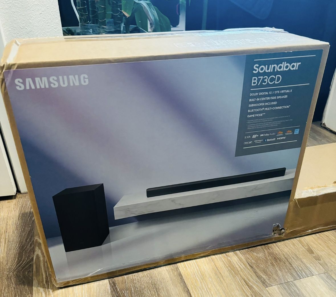 Samsung {HW-B73CD} 5.1 Ch Home Theater Soundbar System | Wireless Subwoofer | Bass Boost| Bluetooth Dolby Digital / DTS Support