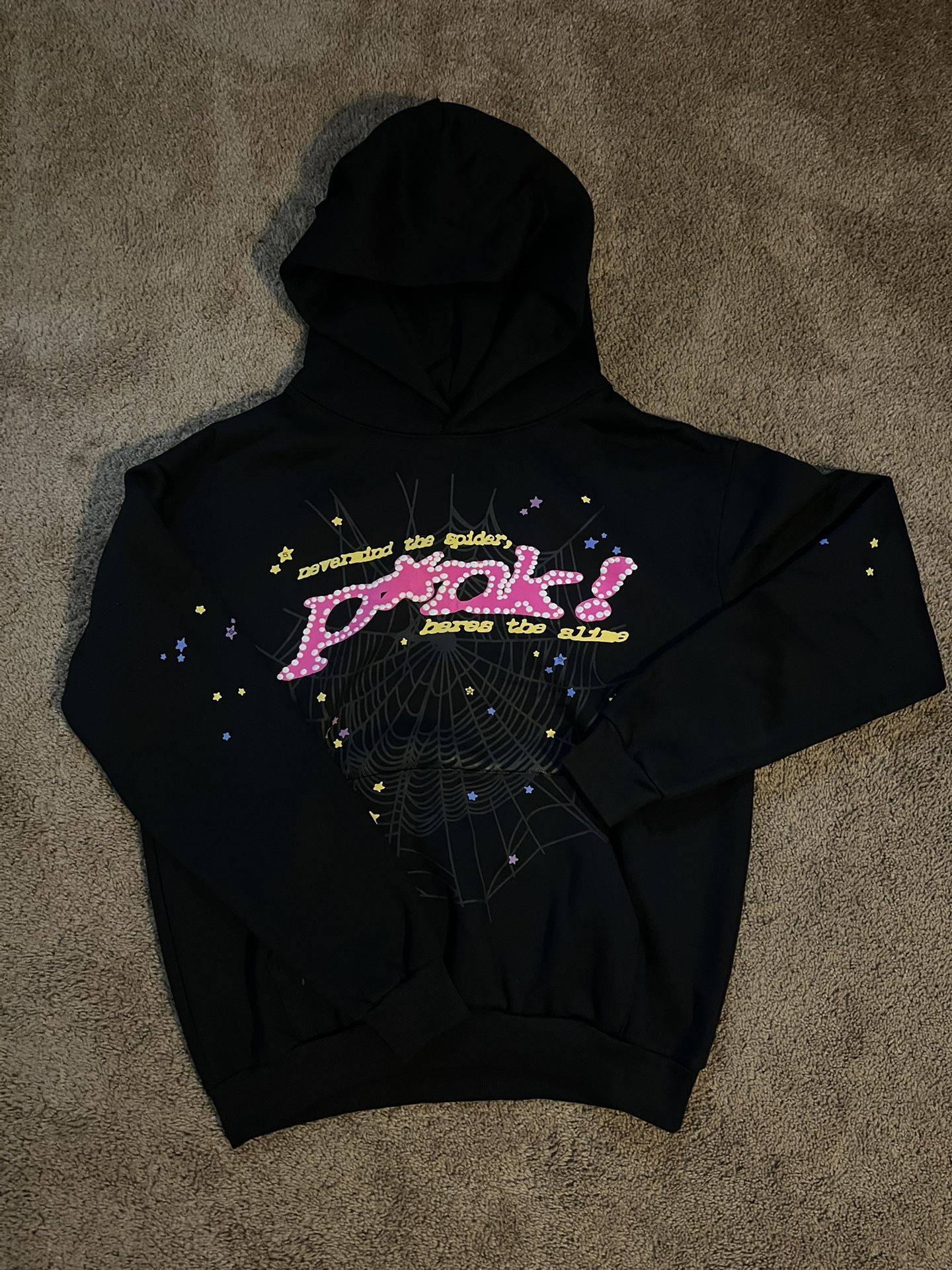 Black And Pink Sp5der Hoodie