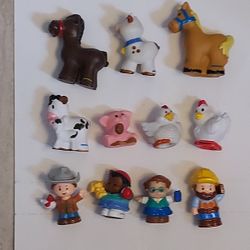 Little People Figured And Animals Lot Of 11