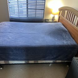 Queen Mattress, Box Spring, Frame, Dresser + Mirror