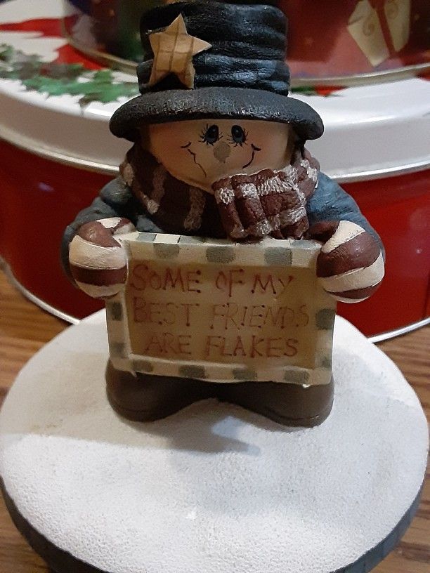 Candle Topper. My Best Friends Are Flakes Snowman. Crazy Mountain Exclusive
