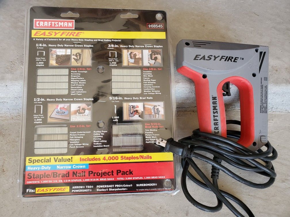 FLASH SALE!!! Craftsman Easy Fire staple gun with 4000 stales/nails