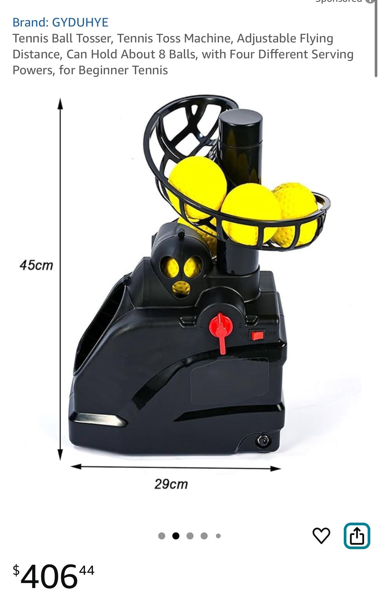 Tennis Ball Tosser Tennis Toss Machine Adjustable Flying Distance Can Hold About 8 Balls with Four Different Serving Powers for Beginner Tennis