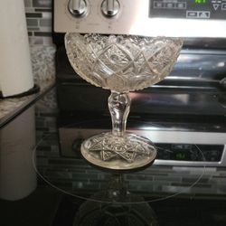 Etched Glass Candy Dish