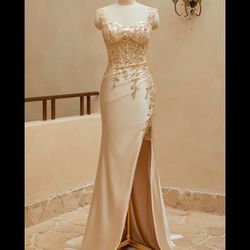 Gold Formal Dress Gown