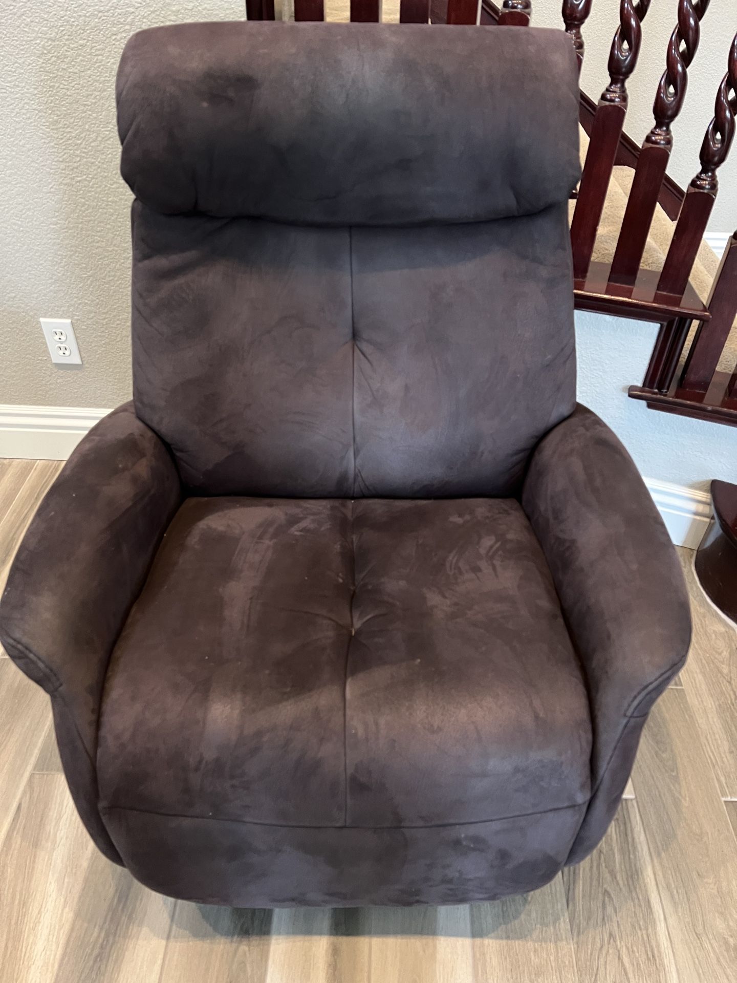Modern Brown Fabric Recliner